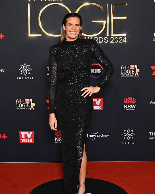 Lydia Williams featured on the red carpet at the 2024 Logie Awards.
