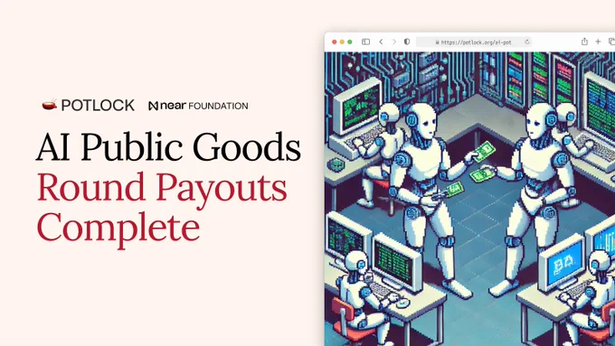 1/5) 🧵 We are excited to announce that the AI Public Goods Funding Round has officially concluded & payouts are complete! 🎉 A total of 22 projects have received funding from the matching pool of over 11,140 $NEAR. Big shoutout to @NEARFoundation for sponsoring and @EdgeAGI for facilitating this round

🔗  Full Blog:  https://blog.potlock.org/ai-public-goods-payouts-are-complete-78cec8b8d756