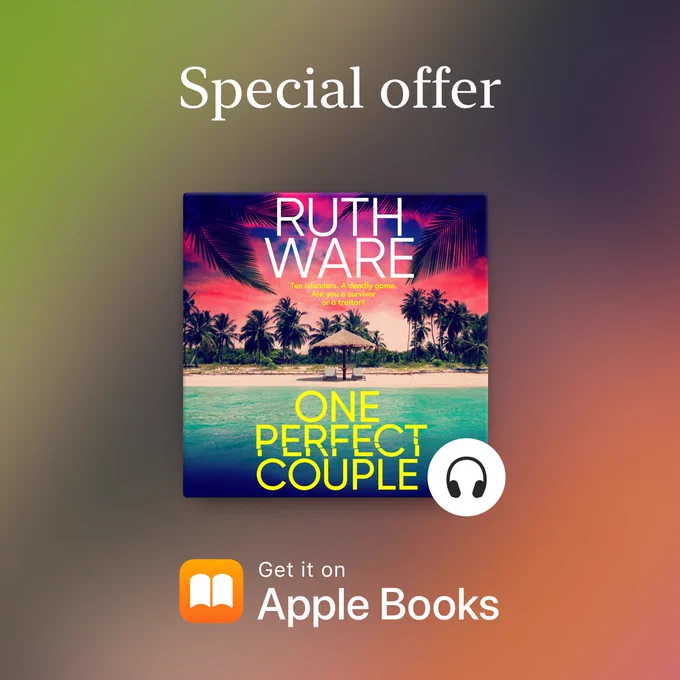 Audio cover of One Perfect Couple by Ruth Ware. Special Offer. Get it on Apple Books.