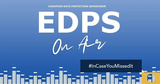 EDPS on air podcast logo on a blue background