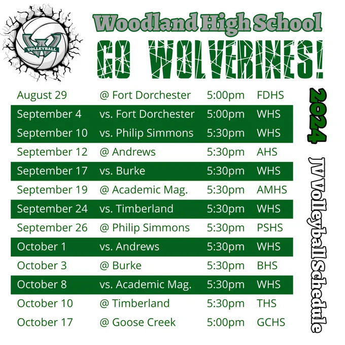 WHS JV Volleyball Schedule