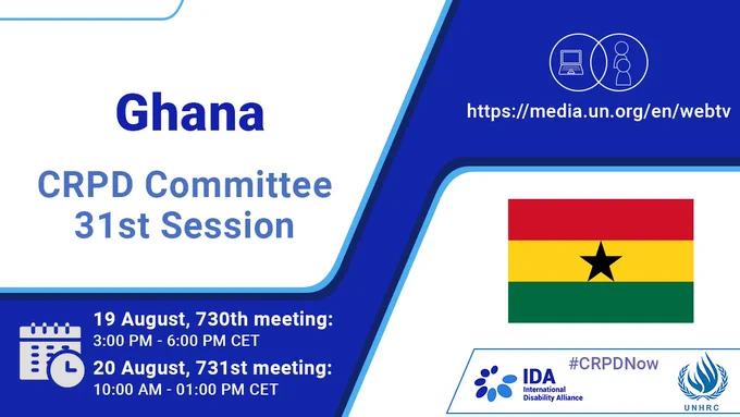 The flyer of the CRPD Committee's 31st Session for Ghana