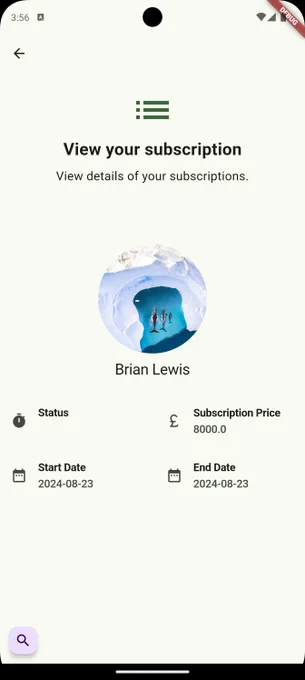 Image showing subscription detail, showing details of the subscription such as duration and price of the subscription.