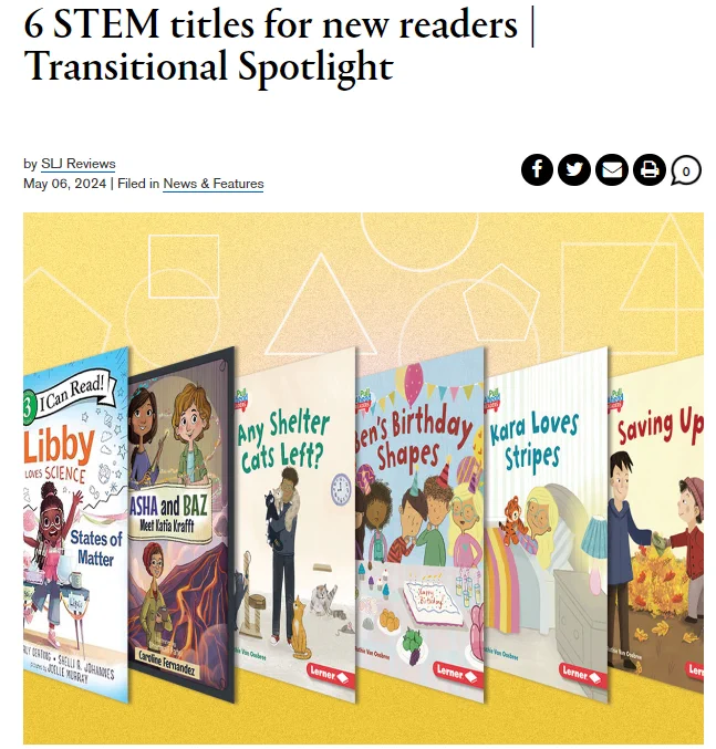 Another @sljournal list for Asha and Baz Meet Katia Krafft

6 STEM titles for new readers | Transitional Spotlight

"Clear and simple information, as well as illustrations, help young readers learn the facts and science along with the titular duo. Rich descriptions tell what volcanoes look like and bring the story to life. Those new to the series will still be able to follow the plot, as a brief summary is provided at the beginning about where the magic stick came from, and where Asha and Baz have traveled before. Patel’s gray-scale, cartoonlike illustrations follow the young adventurers through the story. Back matter includes volcano facts, discussion points, and how to do your own Great Volcano Challenge."

"A charming STEM chapter book introducing young readers to inspiring real-life science, scientists, and history. Highly recommended—and if you don’t have the series yet, purchase the ­collection.–Heidi Dechief"

https://www.slj.com/story/6-stem-titles-for-new-readers-transitional-