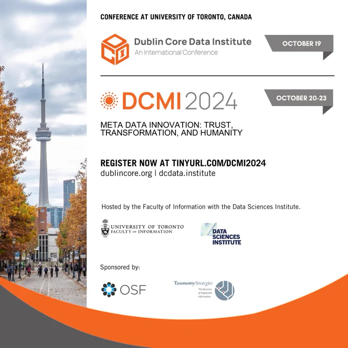 Event poster for Dublin Core Data Institute
