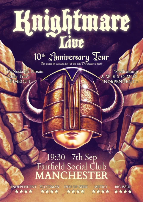 Knightmare Live poster for Manchester show on Sat 7th Sept