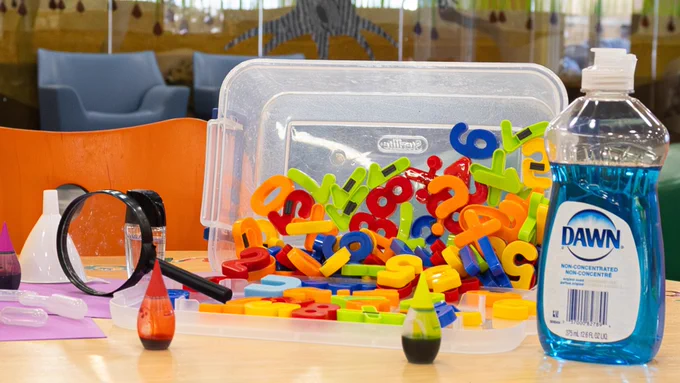 Supplies for children's program.