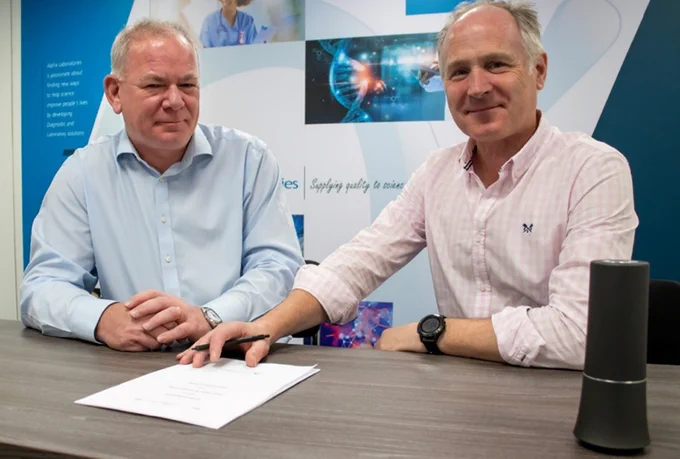 Rob Vint (Managing Director of Alpha Laboratories Ltd.) & Daniel Bee (CEO of Clinical Design Technologies Ltd.)