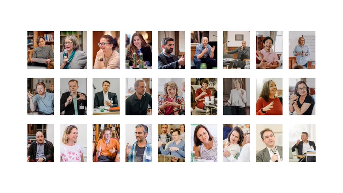 This graphic features 27 Sciana Fellows whose testimonials can be seen on Sciana's website. 