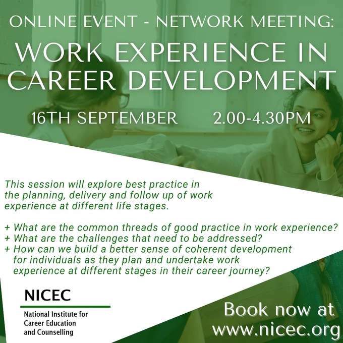 Online Event - Network Meeting Work Experience in Career Development 16th September 2024