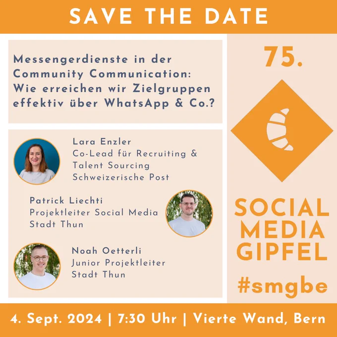Save the date für den 75. Social Media Gipfel vom 4. September 2024.