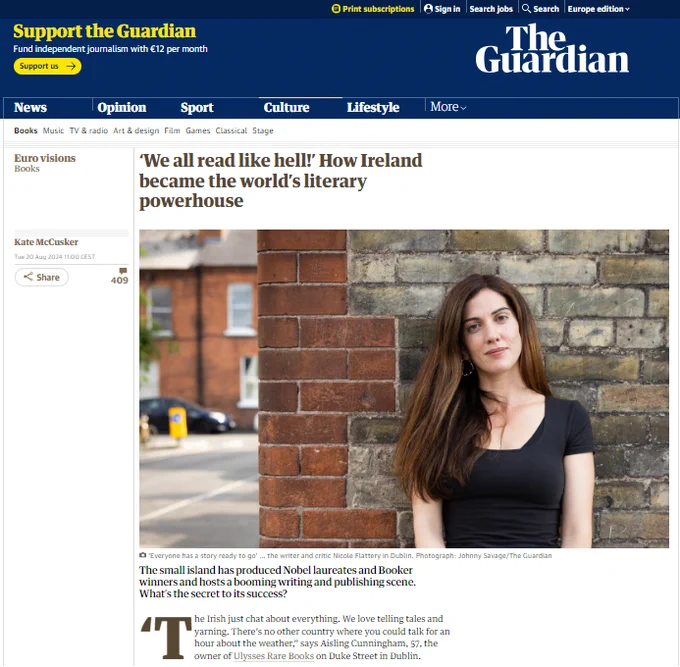 Screen caption of The Guardian online article.