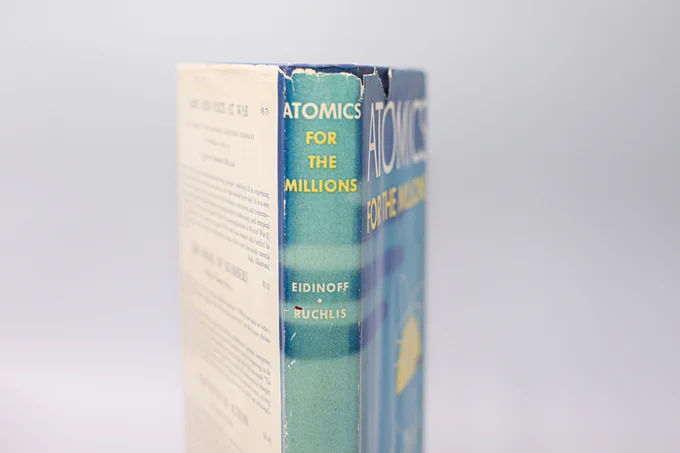 The spine of the book Atomics for the Millions.