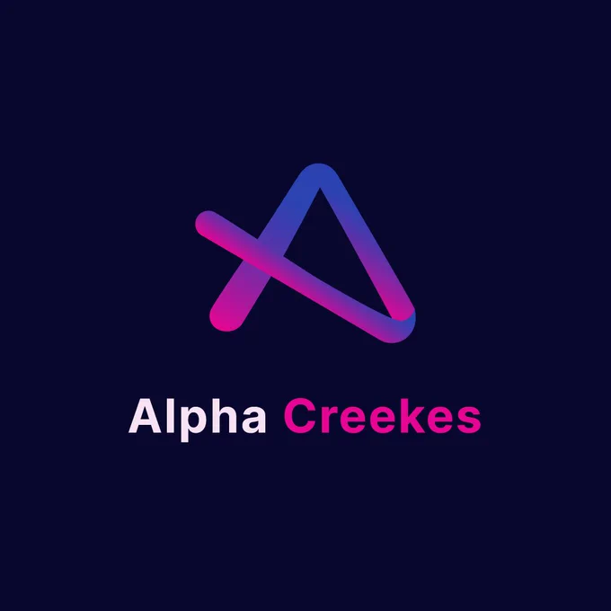 image of alpha creekes logo and text
