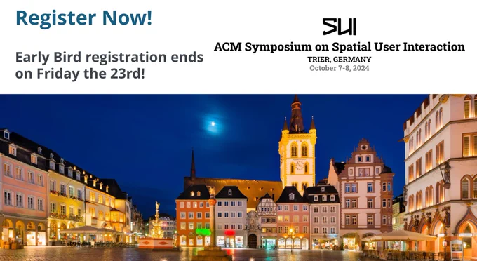 Registration for SUI is open. Early bird registration ends on Friday the 23rd.