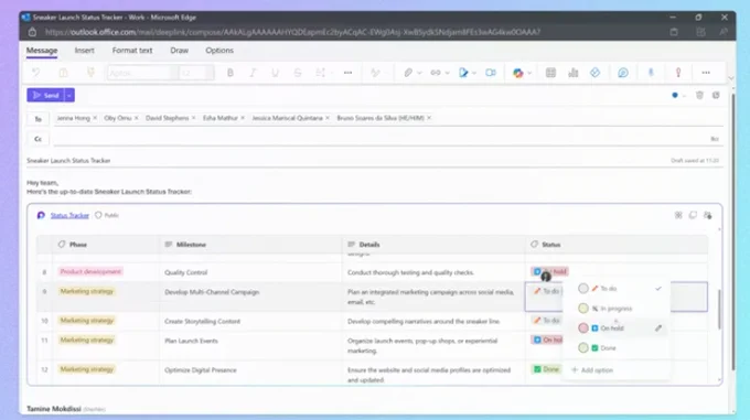 Demoing how you can use Microsoft Loop directly within Outlook to share and work on your Loop components. 