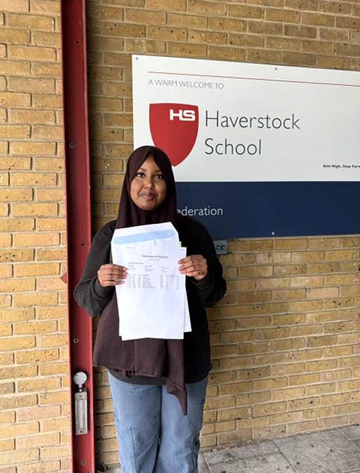 Photo of Shakira, who was one of Haverstock School's top performing GCSE students.