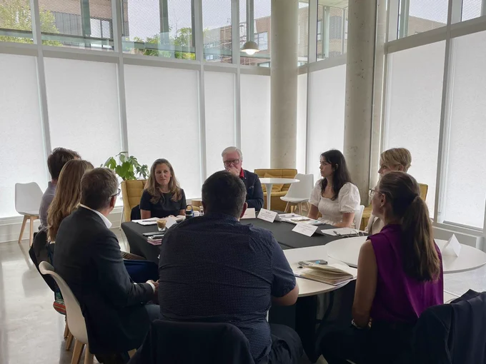 The Deputy Prime Minister in a roundtable discussion with housing advocates in Montréal, Québec.
