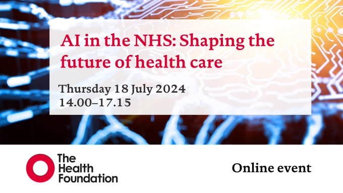 AI in the NHS: Shaping the future of health care

Thursday 18 July 2024
14.00–17.15