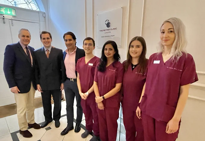 Eduardo and Sebastian Stanga with their team from The Retina Clinic London