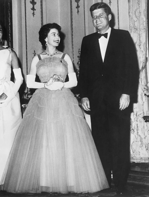 Queen with JFK smiling