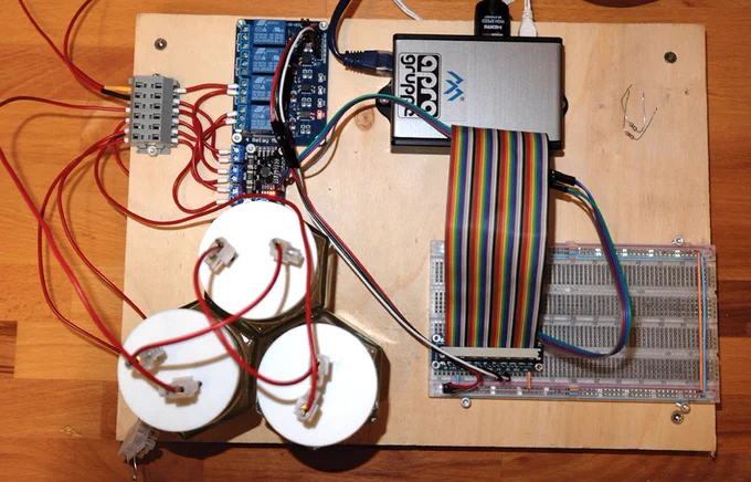 photo of the test setup for the saltwater battery