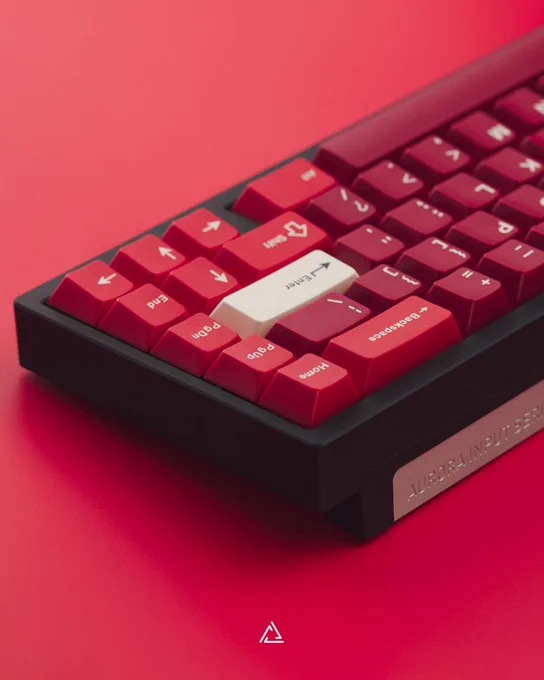 GMK CYL Jamón Keycaps, pictured on AIS65 - (Aurora Input Series 65) by Zambumon & Oblotzky.