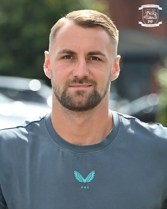 Patrick Bauer arriving at Deepdale.