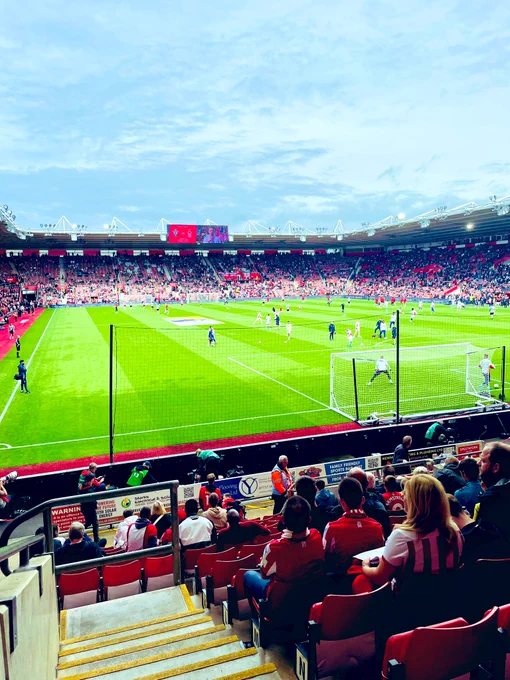 A view over the pitch at the St Mary’s Stadium Southampton.