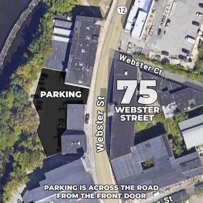 Parking map for 75 Webster St, Worcester MA