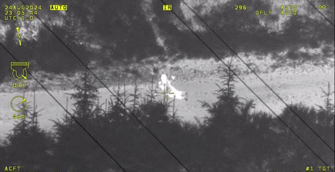 Thermal image of a male injured on a hillwalk