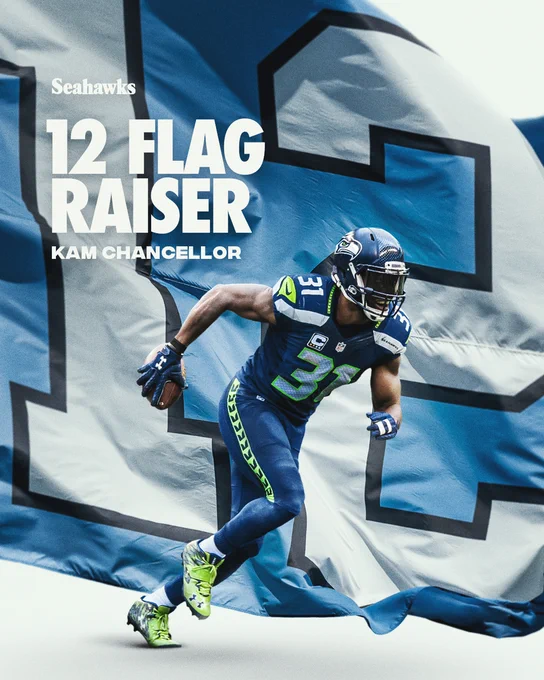 Kam Chancellor is our 12 Flag Raiser for Seahawks vs. Broncos.
