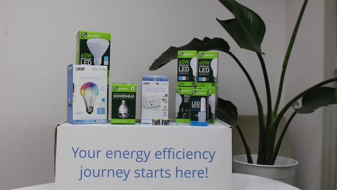 Light bulbs, LED bulbs, a shower head and more--all in the energy efficiency kit