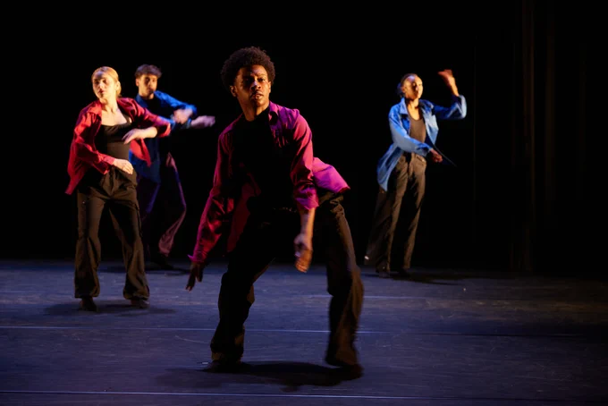 Four dancers from the San Diego School for the Creative and Performing Arts perform.