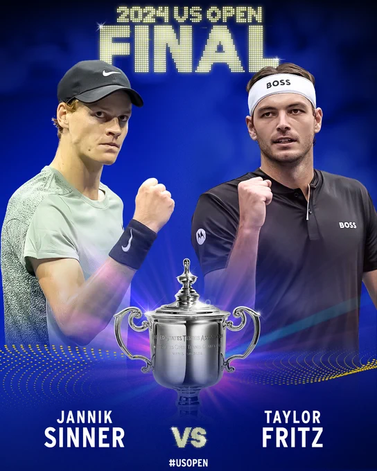 Jannik Sinner vs Taylor Fritz US Open men's singles final head to head