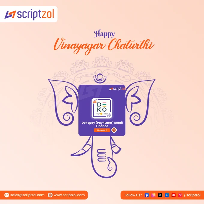 May Lord Ganesha bless your life with infinite joy, wisdom, and prosperity. Wishing you a joyous and blessed Vinayaka Chaturthi from all of us at @Scriptzol! 🌟✨-

#Scriptzol #Letsconnect #HappyVinayakaChaturthi2024 #GaneshChaturthi #VinayakaChaturthi2024 #FestivalVibes #DivineGrace #GanpatiBappaMorya #ProsperityAndPeace #NewBeginnings