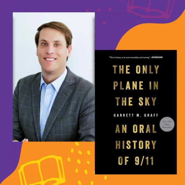 Author Garrett Graff next to book cover