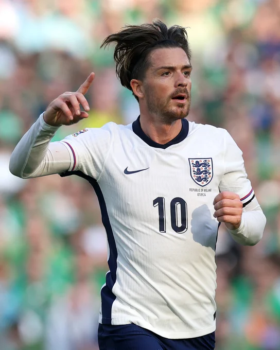 Jack Grealish celebrates scoring for England against Republic of Ireland