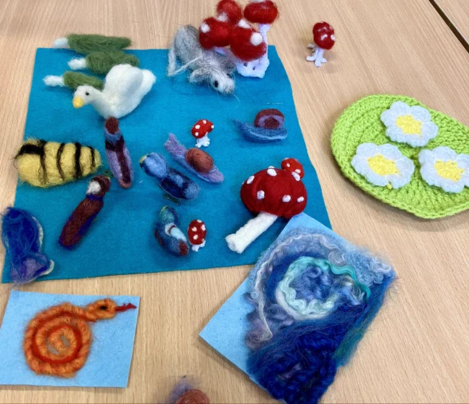 Some special little felt plants and creatures ready to be used for the Trena Cox exhibition at Chester Cathedral in October.  #wellbeingwomen 
