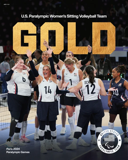 The U.S. Paralympic Women's Sitting Volleyball Team win gold at the Paris 2024 Paralympic Games.