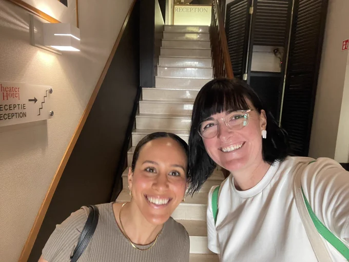 A selfie of Monica and Clare