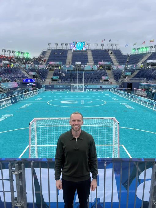 Photo of myself with the pitch in the background