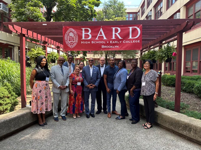 Group of people at the Bard High School Early College ribbon cutting ceremony