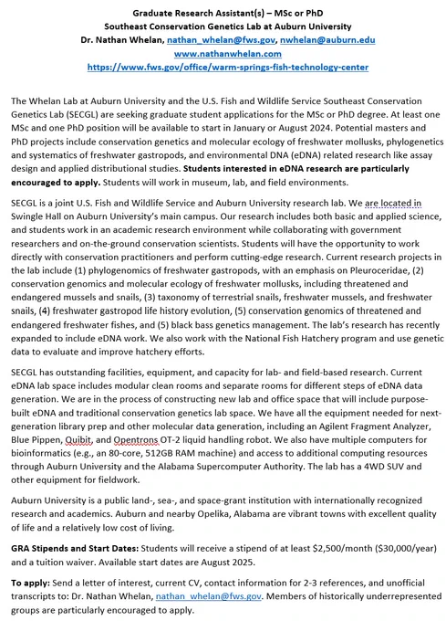A screenshot of the position description and listing. Please click on the link for a downloadable copy.