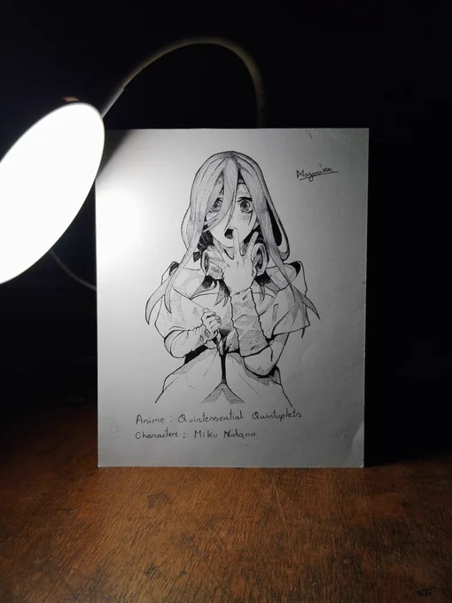 Drawing of "Miku nakano" from "Quintessential Quintuplets"
