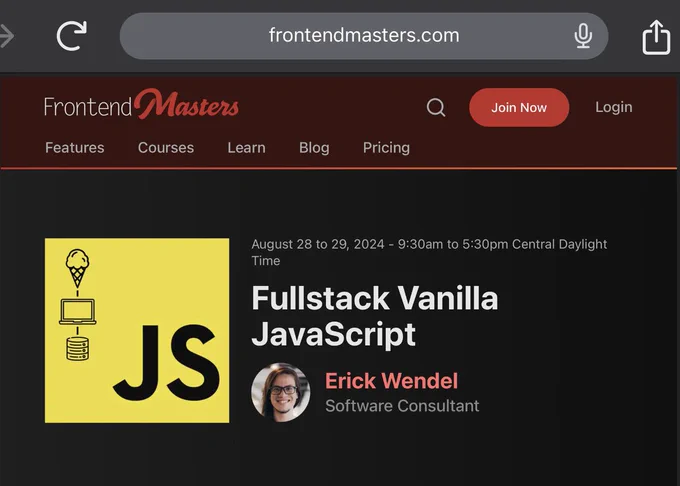 Fullstack Vanilla JavaScript workshop with Erick Wendel
