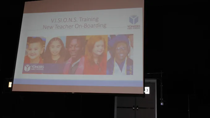 Today, we welcomed new teachers to #YonkersPublicSchools for Day 1 of V.I.S.I.O.N.S. (Viable Instructional Strategies in Orienting New Staff) training. Over three days, they'll participate in workshops, meet with central office leaders, and prepare for their new roles. Off to a great start - welcome to #Yonkers!