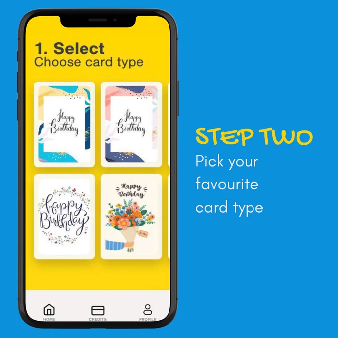 Step two pick your favorite card type