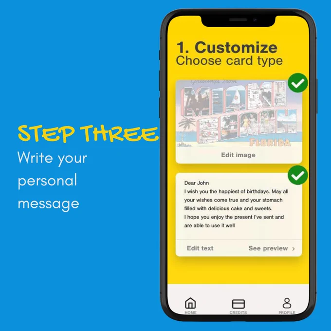 Step three write your personal message