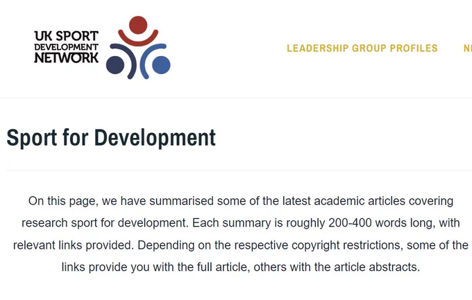 https://uksdnweb.wordpress.com/about/knowledge-exchange-platform/sport-for-development/